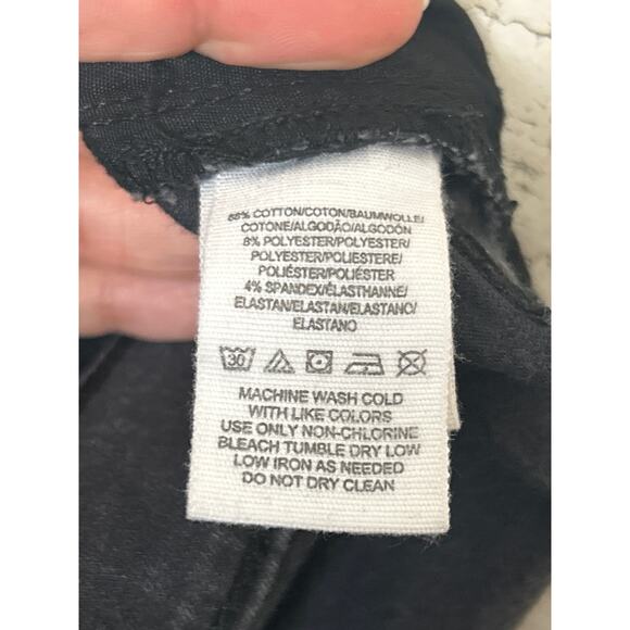 Free People Women’s 27 Black Washed Distressed Skinny Zip Denim Jeans Boho - Picture 6 of 6